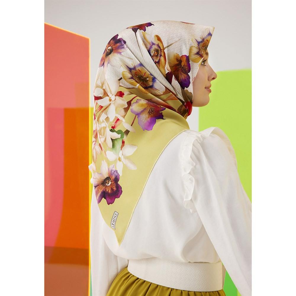 Armine Anna Dolce Floral Silk Scarf No 1 - Beautiful Hijab Styles