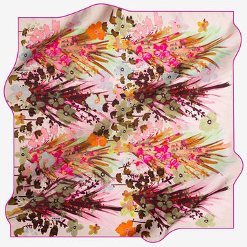 Aker Fiori Pink Silk Scarf Silk Hijabs,Aker,Silk Scarves Aker 