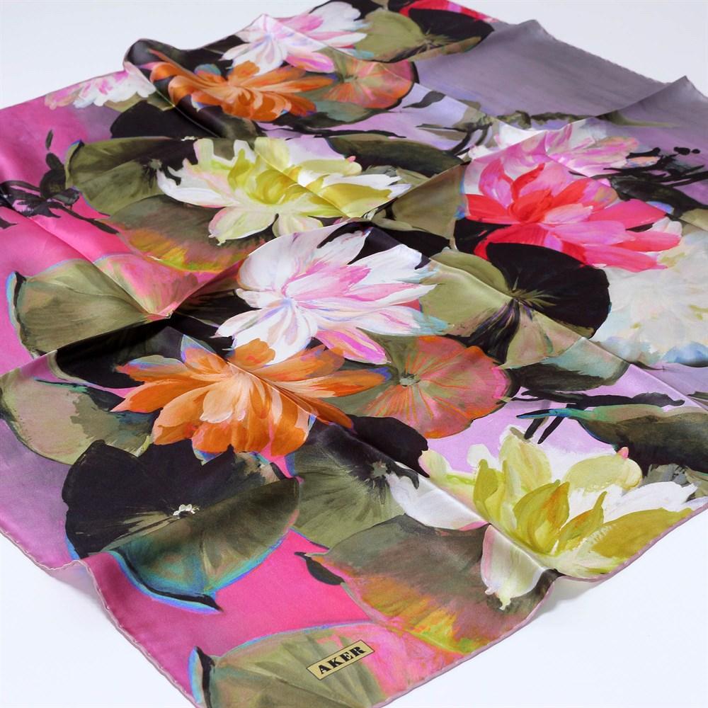 Aker Vivid Silk Scarf Padparadscha - Beautiful Hijab Styles