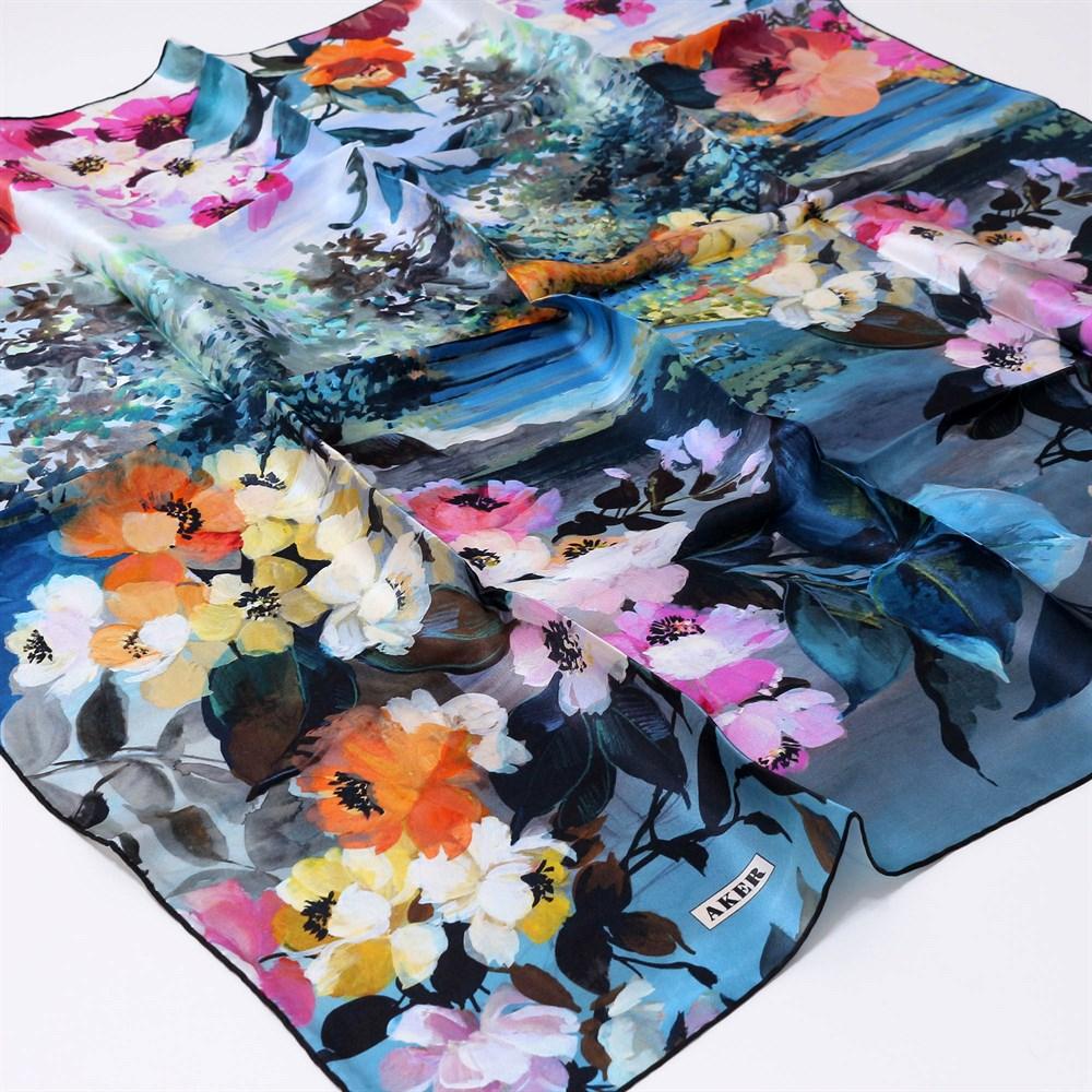 Aker Floral Silk Dress Scarf Blossom - Beautiful Hijab Styles