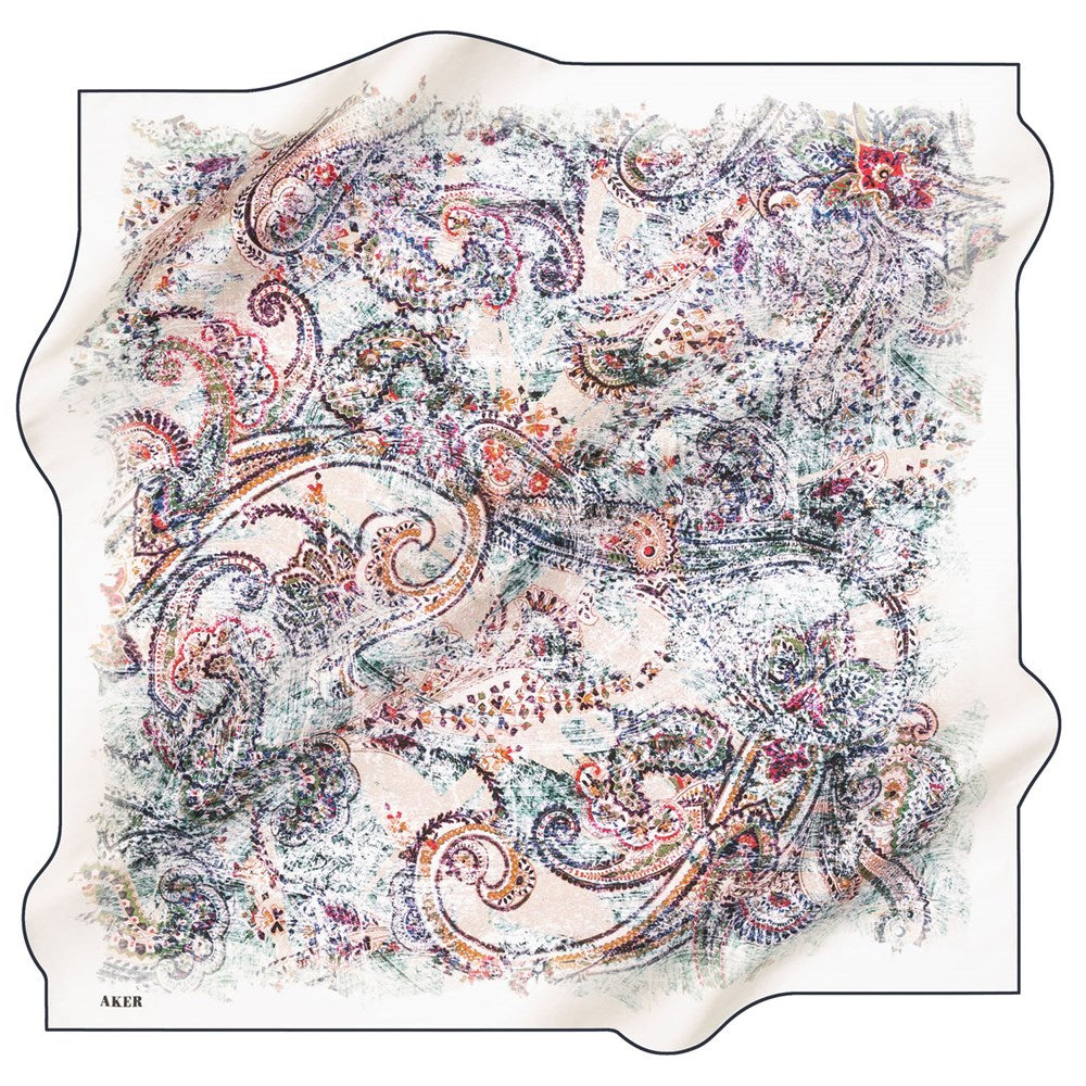 Aker Paisley Women Silk Scarf No. 22 Aker,Silk Scarves Aker 