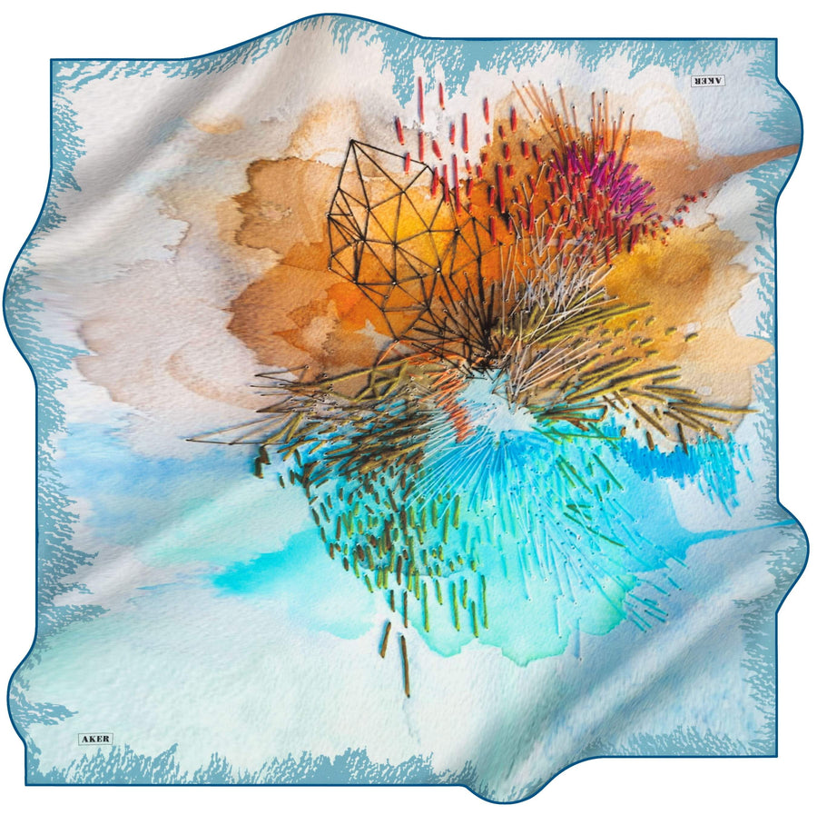 Aker Odette Abstract Silk Scarf No. 24 - Beautiful Hijab Styles