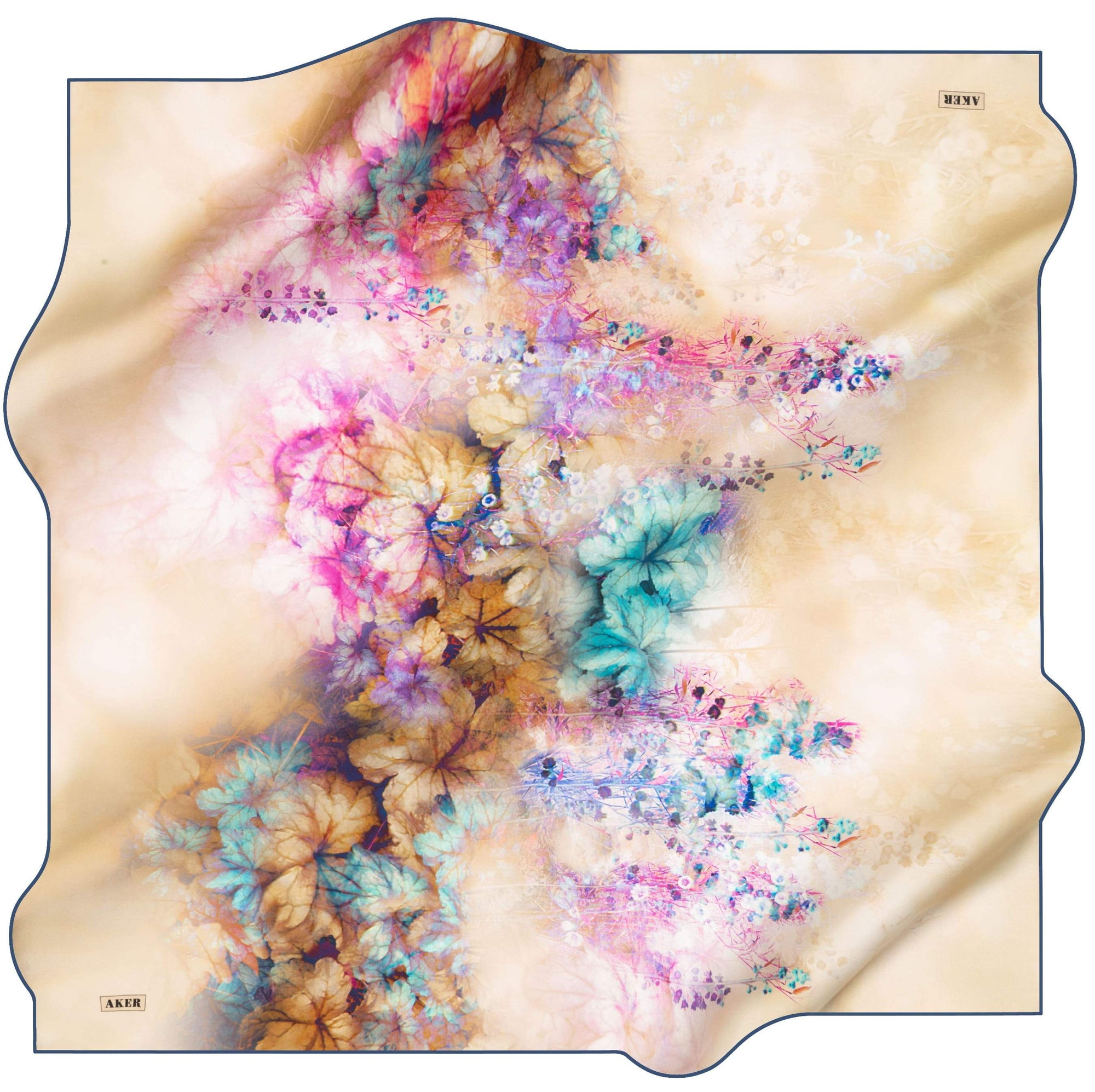 Aker Odelia Floral Silk Scarf No. 22 - Beautiful Hijab Styles