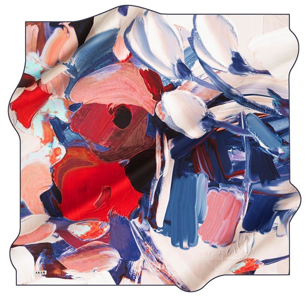 Aker Slyvie Floral Silk Hair Wrap No 21 Silk Hijabs,Aker,Silk Scarves Aker 