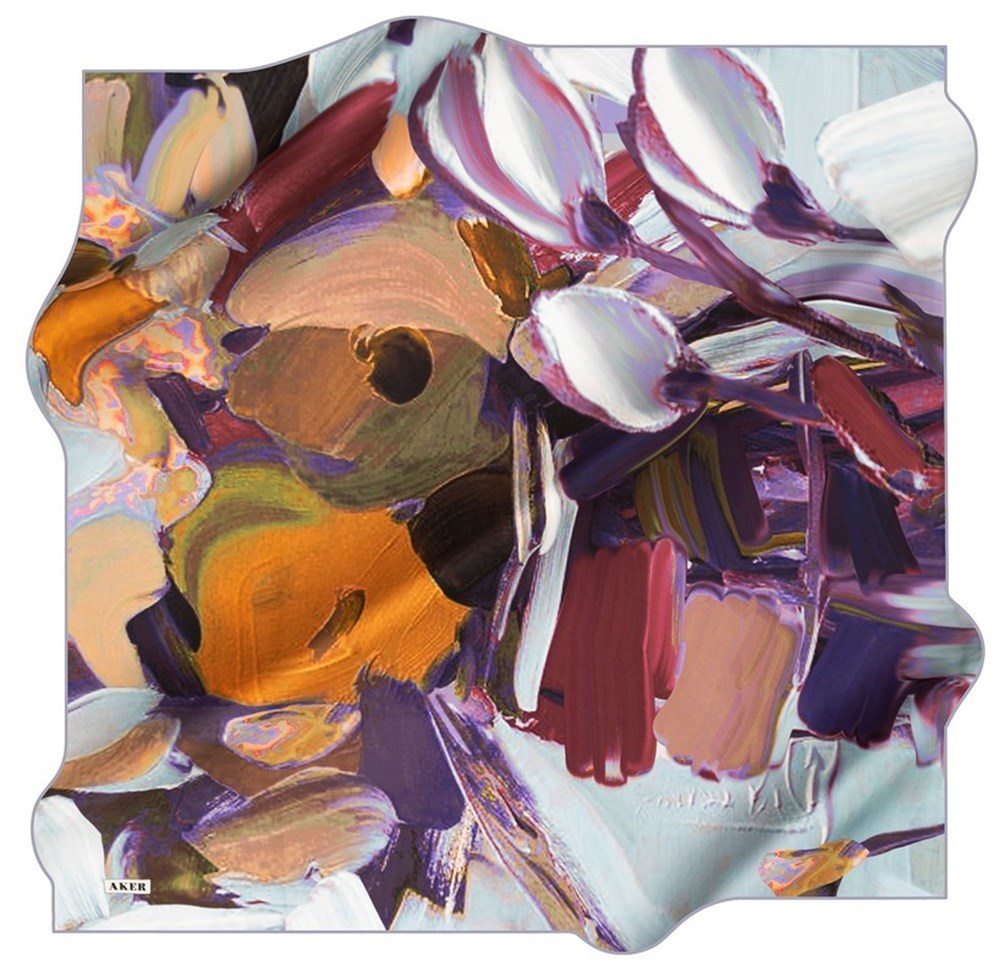 Aker Slyvie Floral Silk Hair Wrap No 92 Silk Hijabs,Aker,Silk Scarves Aker 
