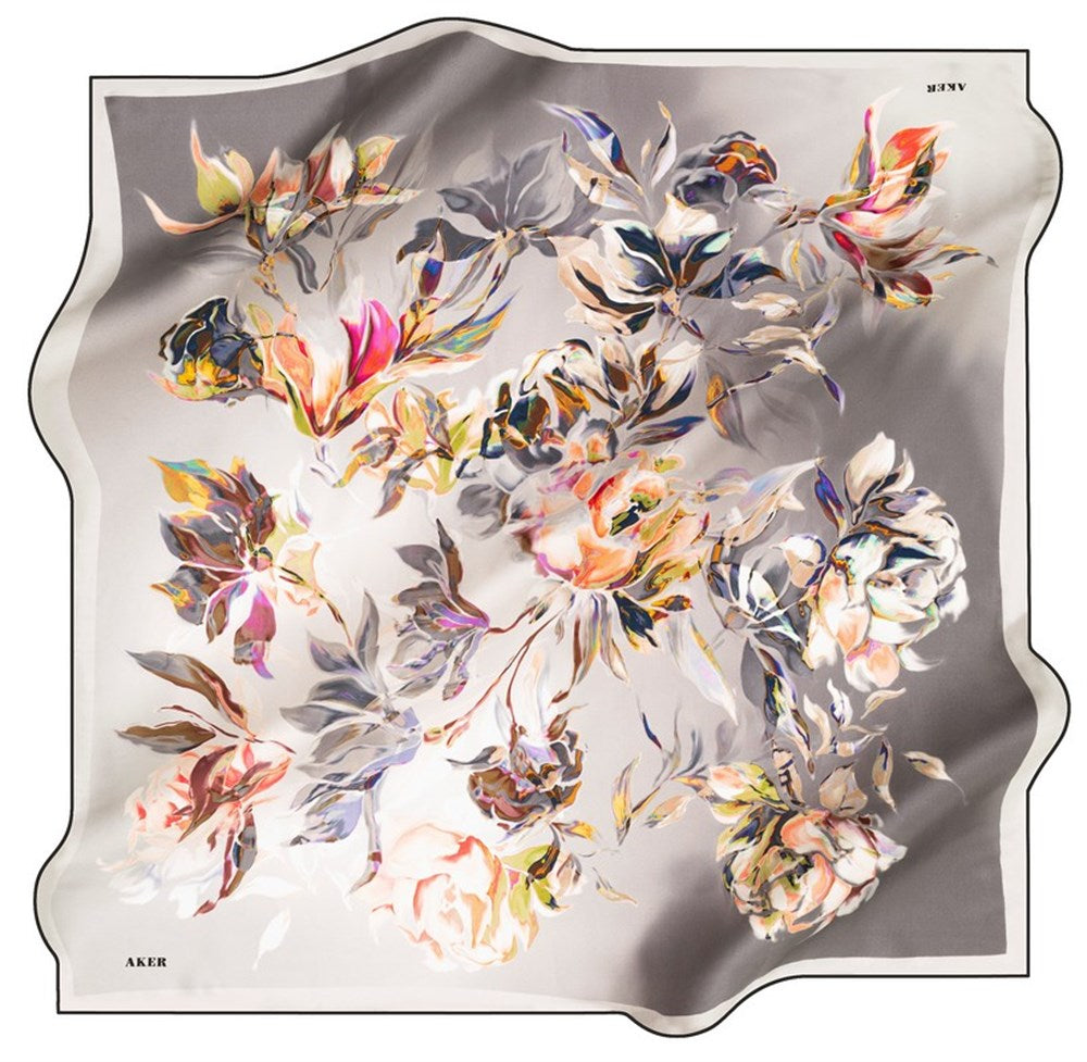 Aker Watercolor Blooms Silk Hair Wrap No 71 Silk Hijabs,Aker,Silk Scarves Aker 