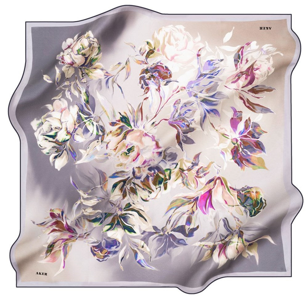 Aker Watercolor Blooms Silk Hair Wrap No 91 Silk Hijabs,Aker,Silk Scarves Aker 