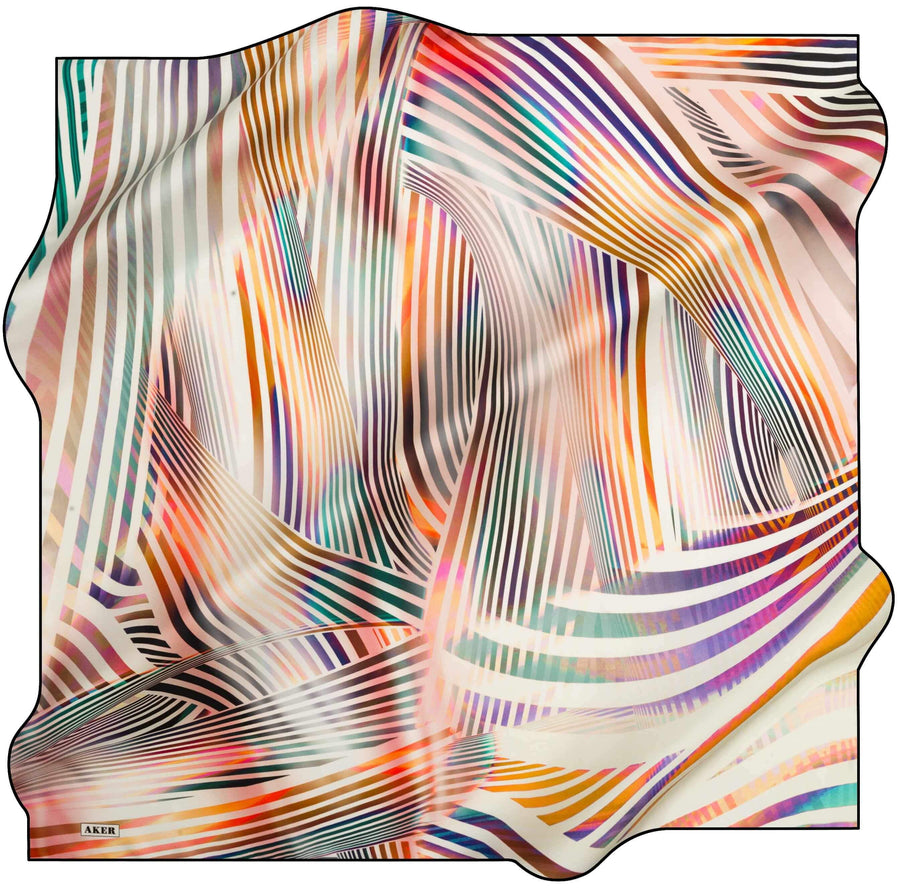Aker Luxury Striped Silk Wrap Kinrara No. 13 - Beautiful Hijab Styles