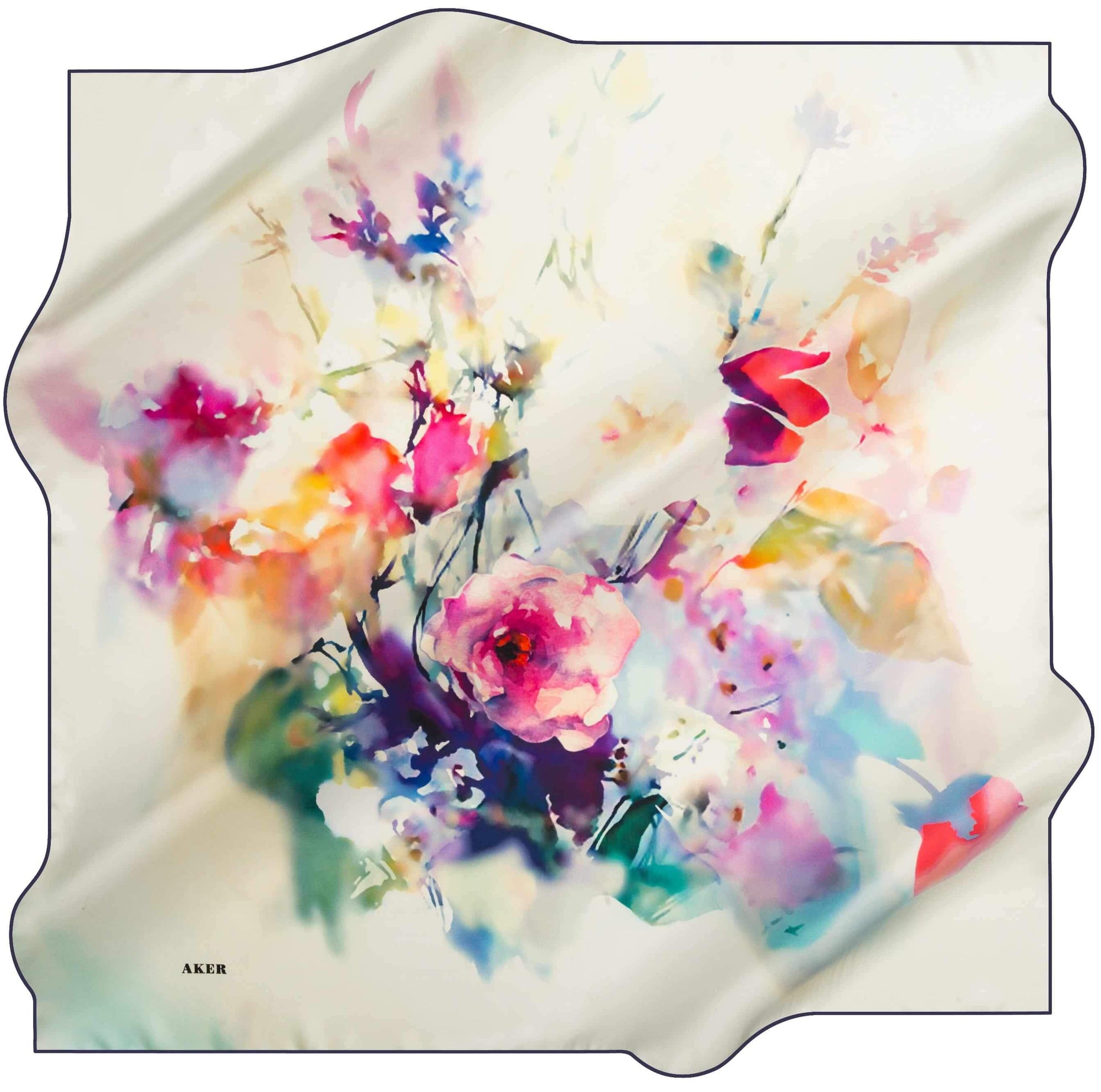 Aker Floral Silk Scarves Peppa No. 21 - Beautiful Hijab Styles