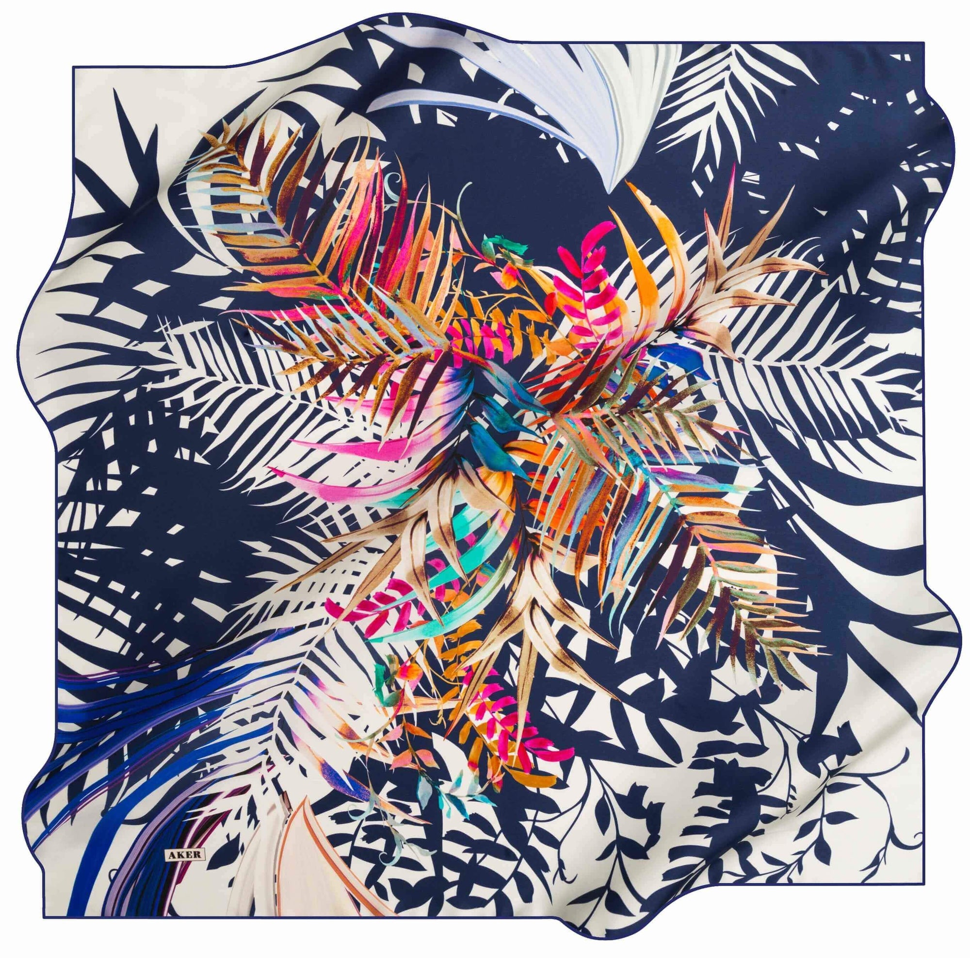 Aker Nature Blue Silk Scarf Neta - Beautiful Hijab Styles