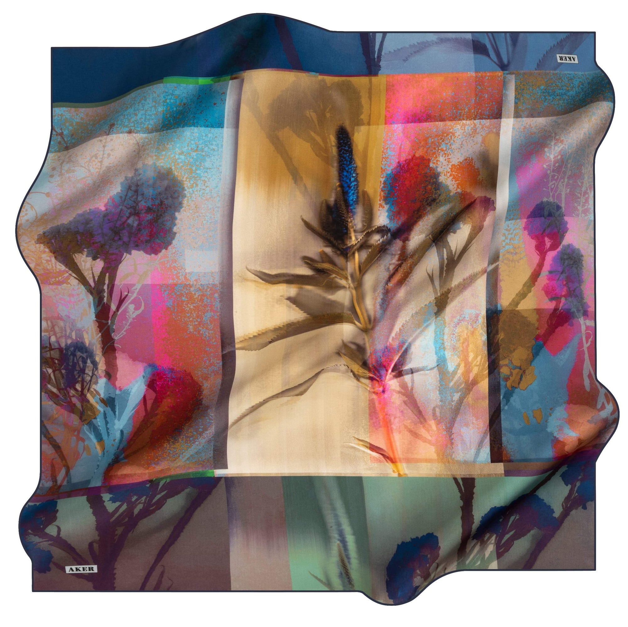 Aker Wild Flower Turkish Silk Scarf No. 21 - Beautiful Hijab Styles