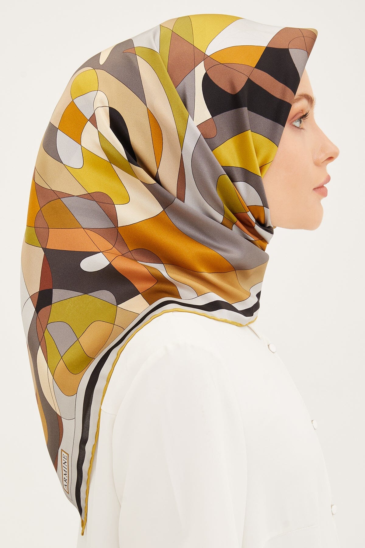 Armine Abstract Rose Silk Scarf #32 Silk Hijabs,Armine Armine 