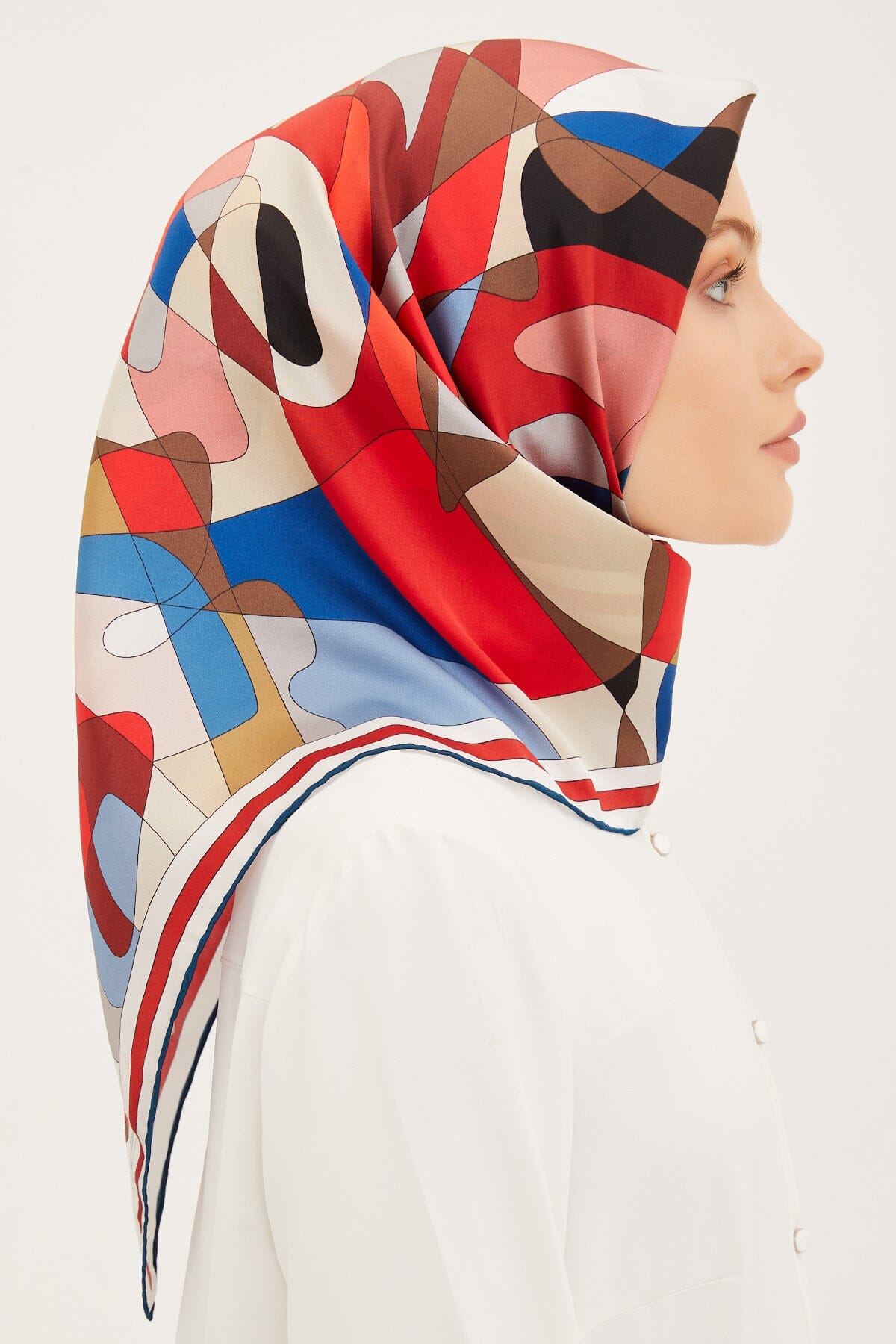 Armine Abstract Rose Silk Scarf #34 Silk Hijabs,Armine Armine 
