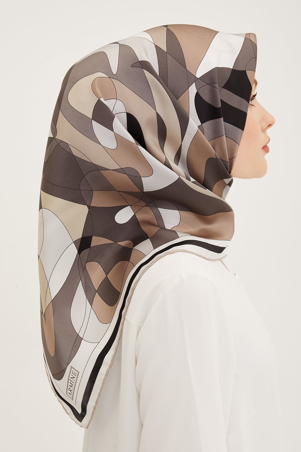 Armine Abstract Rose Silk Scarf #37 Silk Hijabs,Armine Armine 
