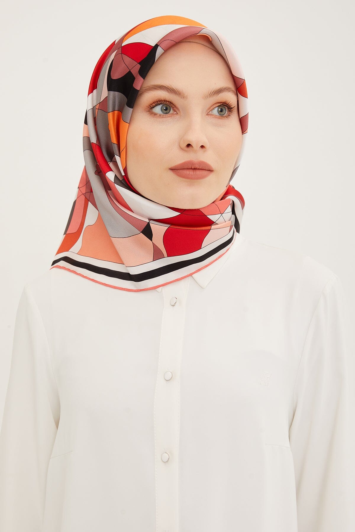Armine Abstract Rose Silk Scarf #39 Silk Hijabs,Armine Armine 