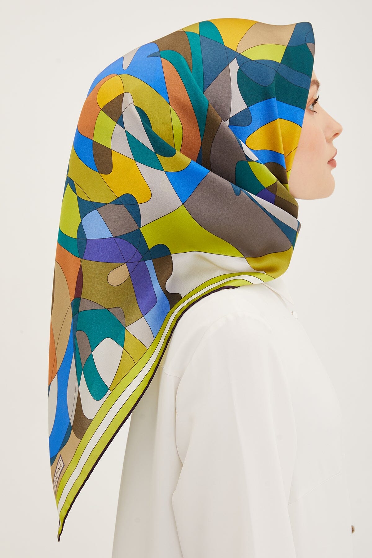 Armine Abstract Rose Silk Scarf #56 Silk Hijabs,Armine Armine 