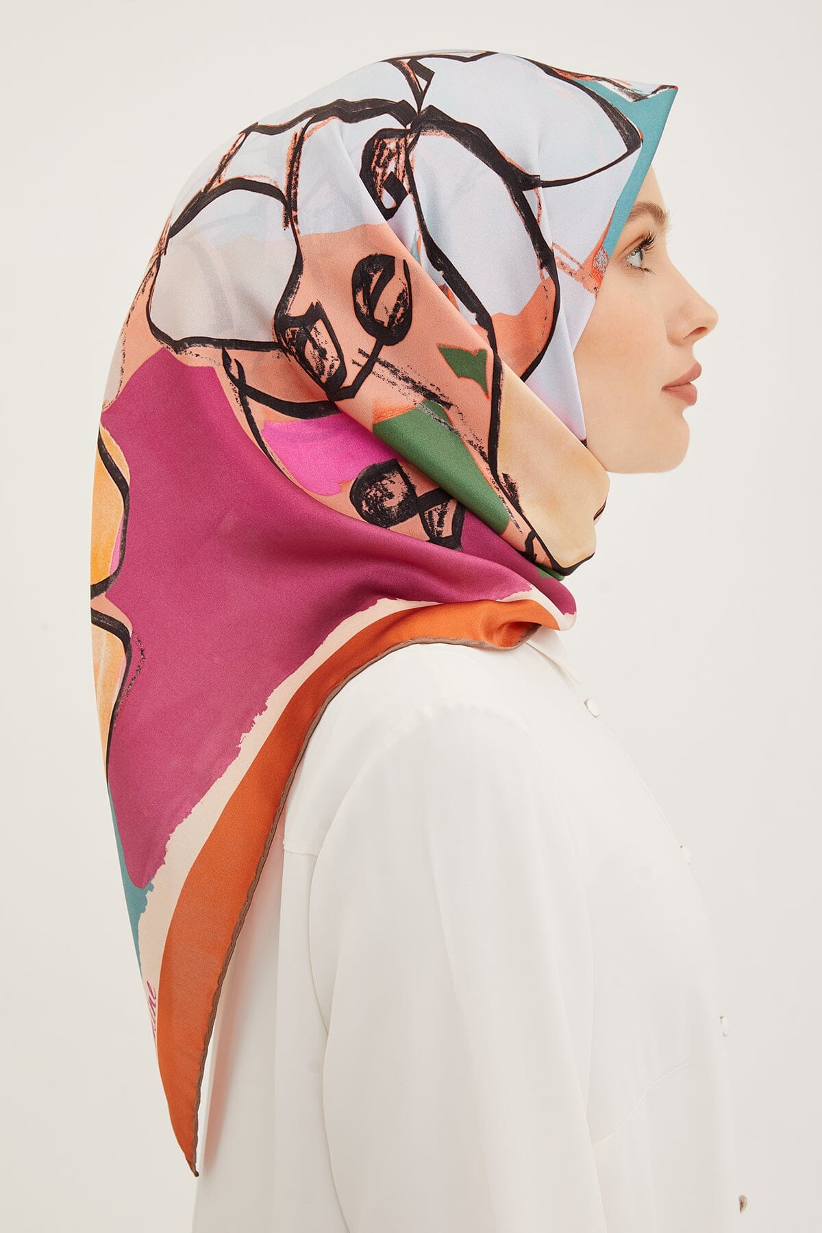 Armine Arty Floral Silk Scarf #1 Silk Hijabs,Armine Armine 