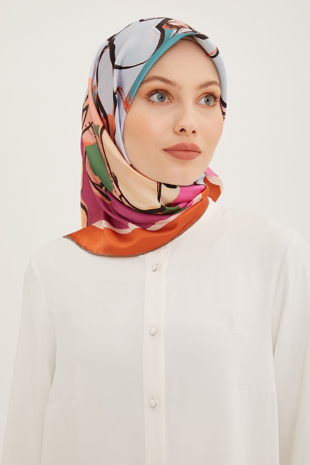 Armine Arty Floral Silk Scarf #1 Silk Hijabs,Armine Armine 