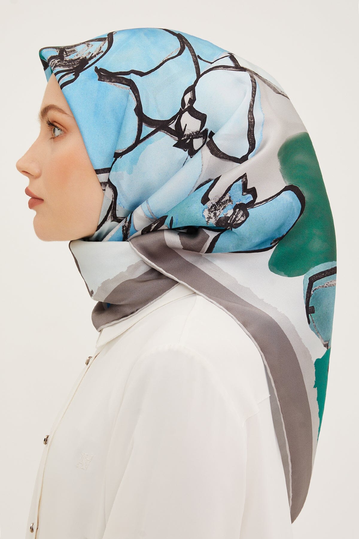Armine Arty Floral Silk Scarf #21 Silk Hijabs,Armine Armine 
