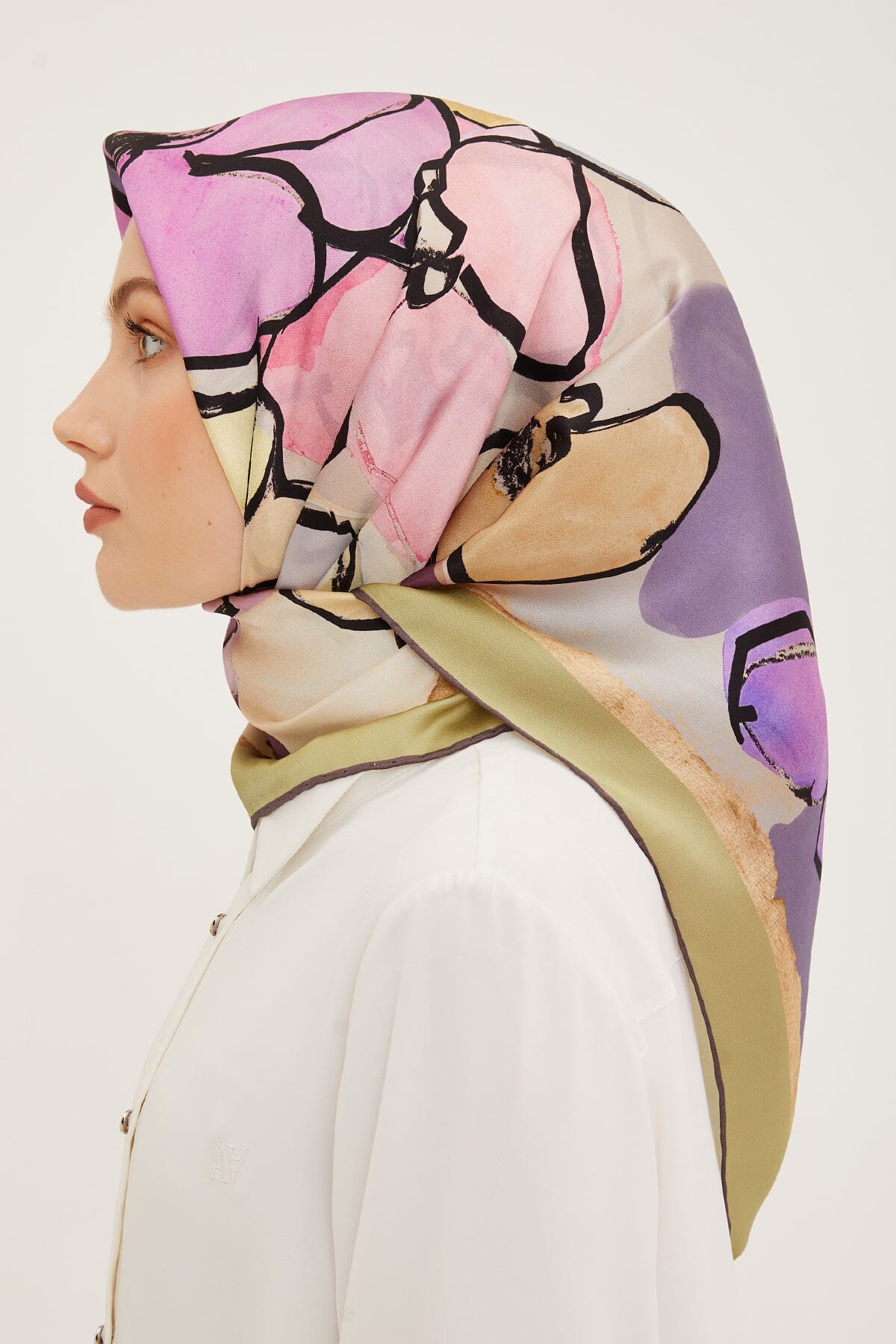 Armine Arty Floral Silk Scarf #34 Silk Hijabs,Armine Armine 