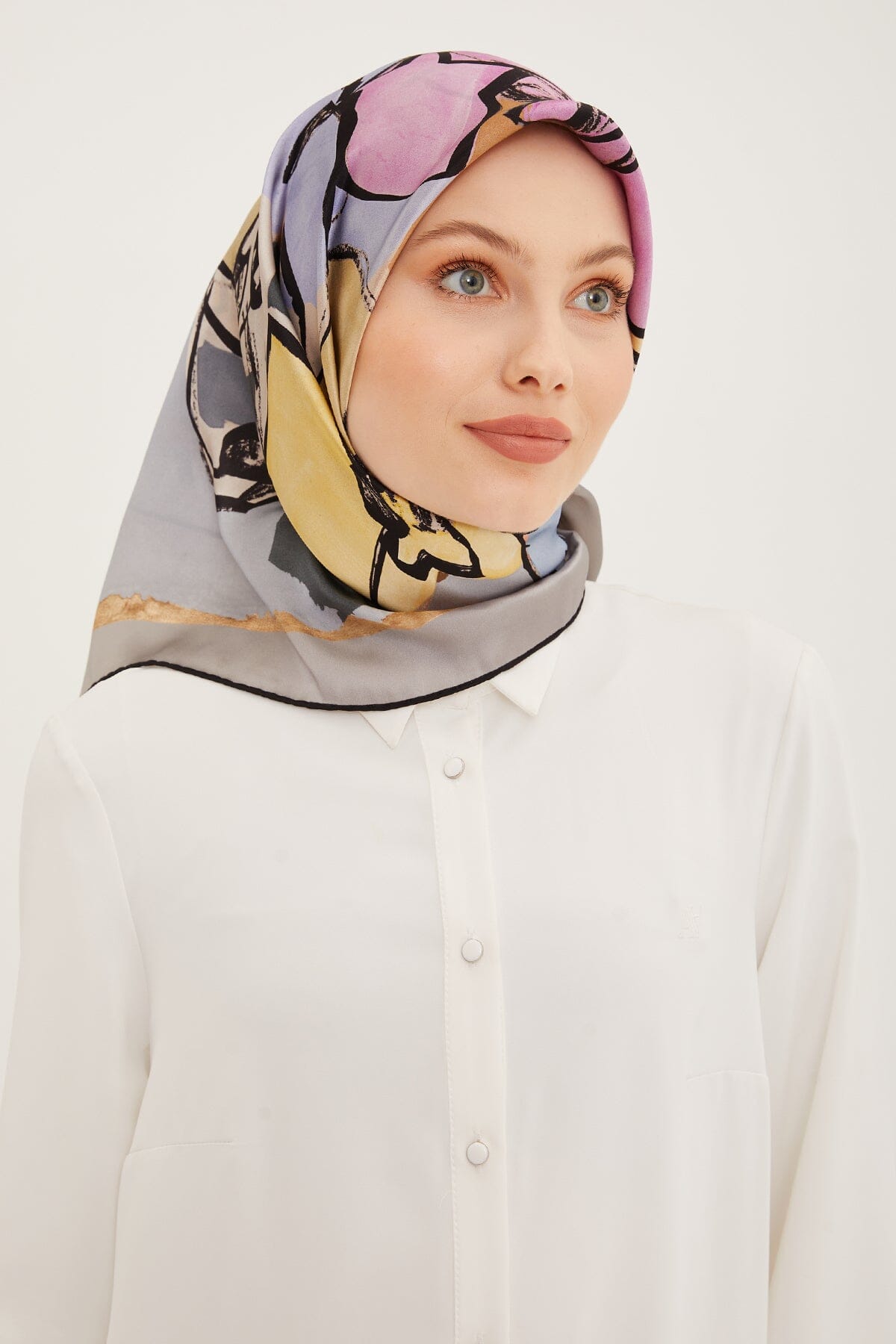 Armine Arty Floral Silk Scarf #35 Silk Hijabs,Armine Armine 