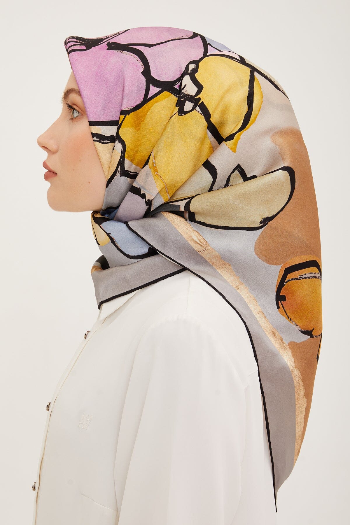 Armine Arty Floral Silk Scarf #35 Silk Hijabs,Armine Armine 