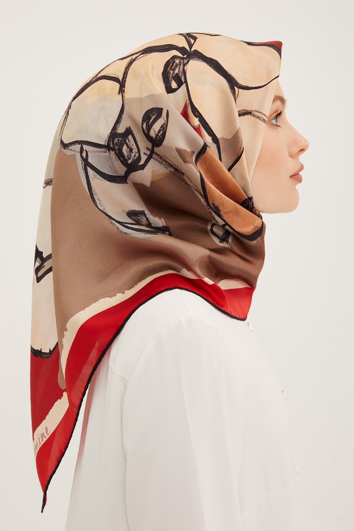 Armine Arty Floral Silk Scarf #5 Silk Hijabs,Armine Armine 