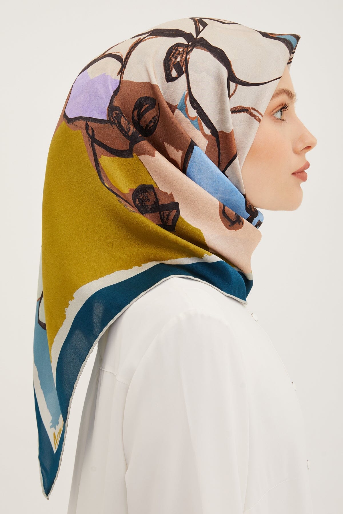 Armine Arty Floral Silk Scarf #51 Silk Hijabs,Armine Armine 