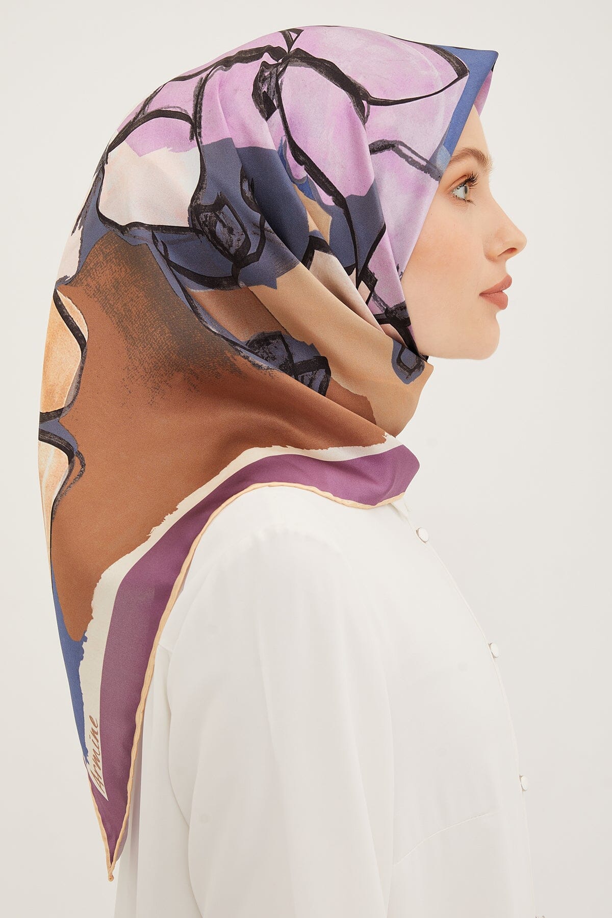 Armine Arty Floral Silk Scarf #6 Silk Hijabs,Armine Armine 