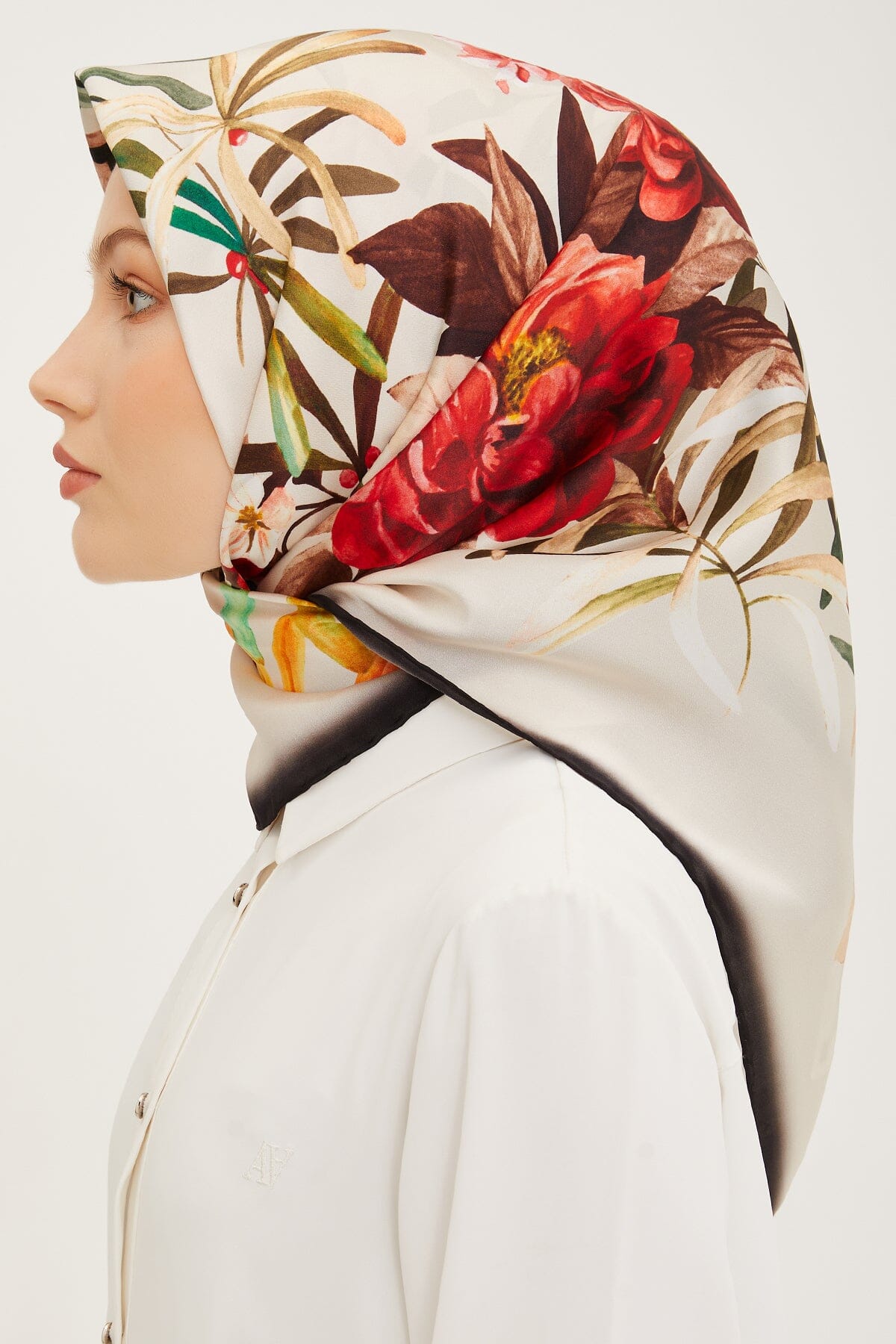 Armine Ayu Floral Silk Scarf #1 Silk Hijabs,Armine Armine 