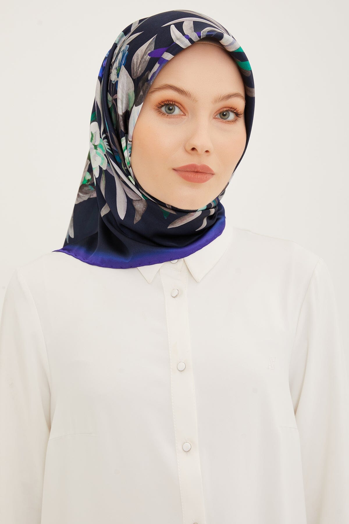 Armine Ayu Floral Silk Scarf #23 Silk Hijabs,Armine Armine 