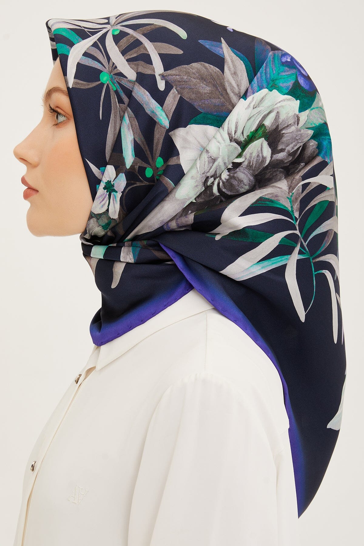 Armine Ayu Floral Silk Scarf #23 Silk Hijabs,Armine Armine 