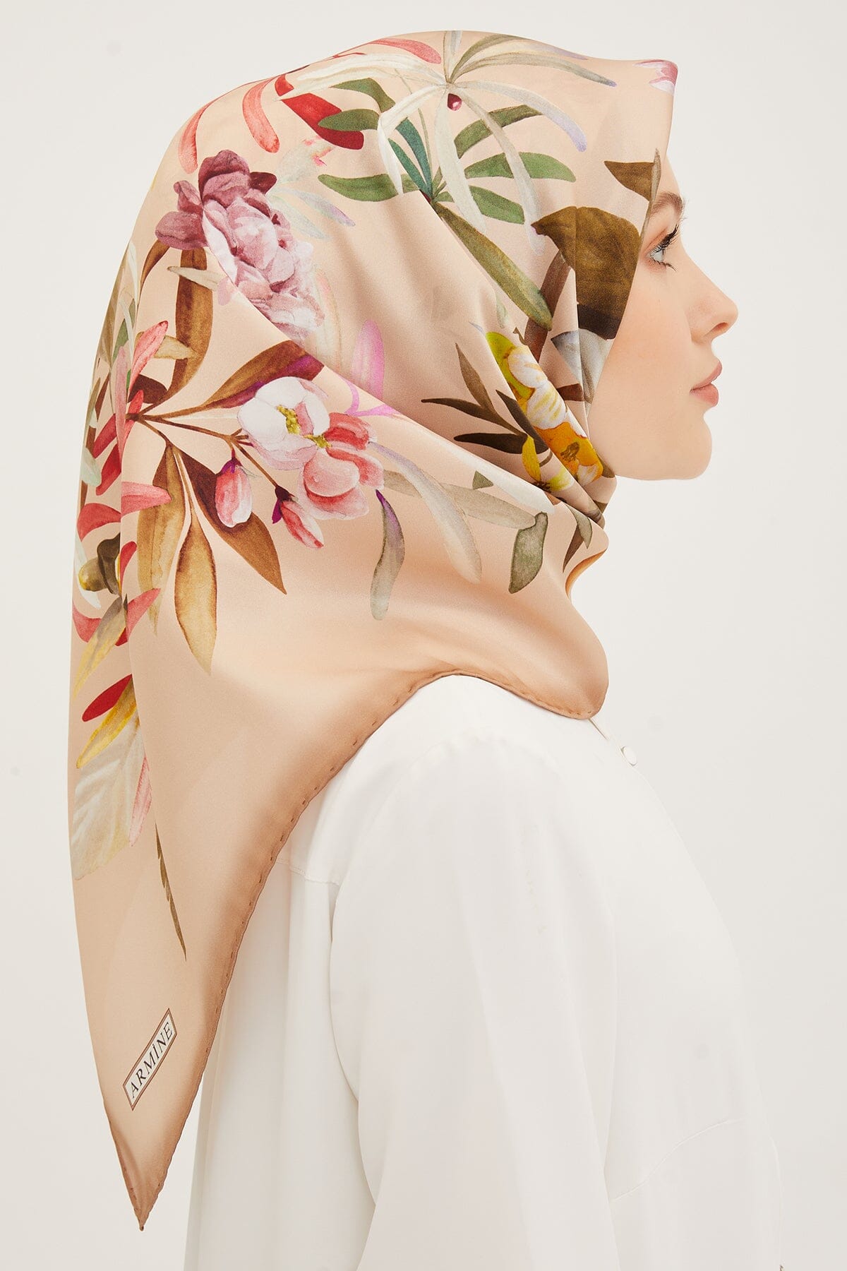 Armine Ayu Floral Silk Scarf #32 Silk Hijabs,Armine Armine 