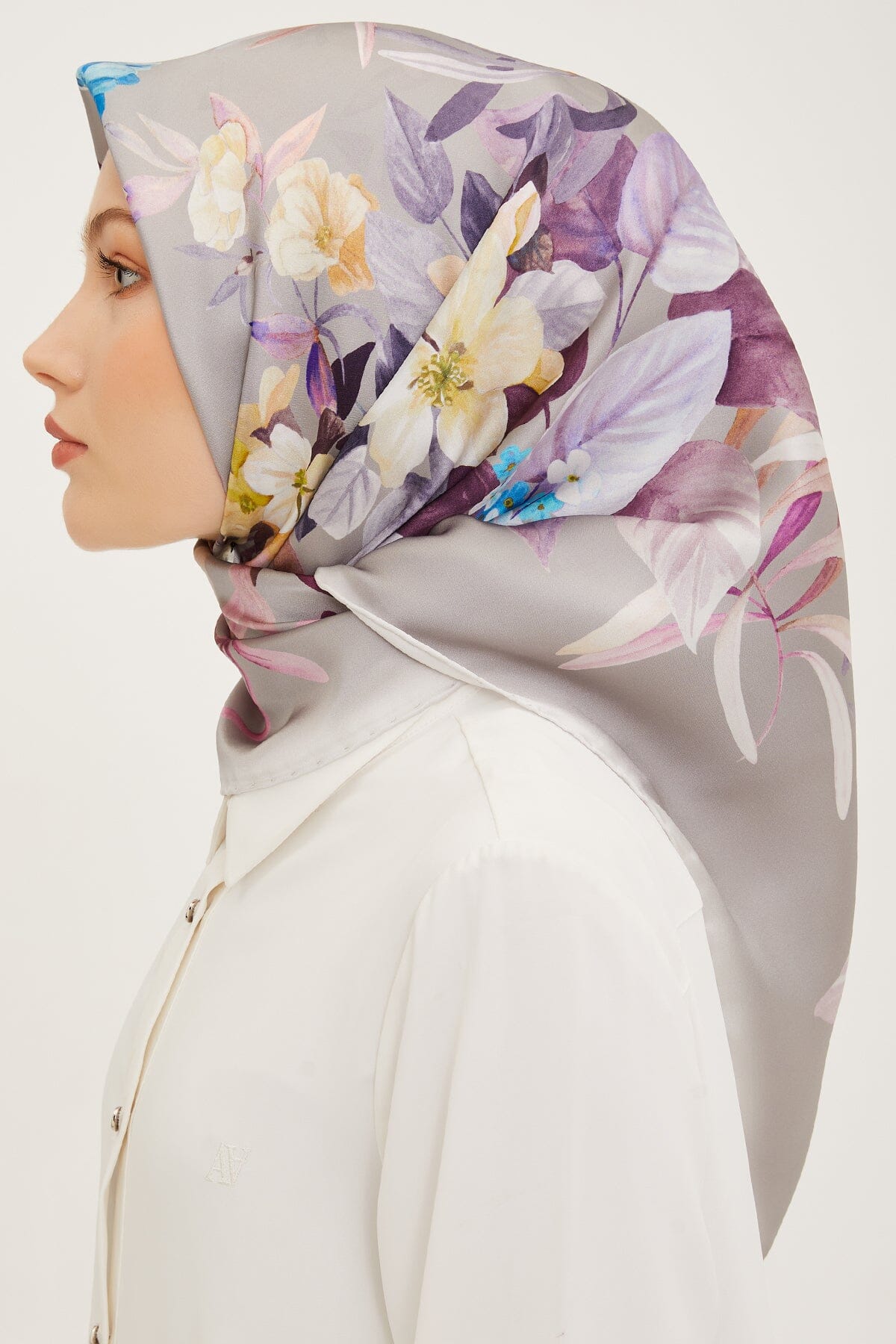 Armine Ayu Floral Silk Scarf #35 Silk Hijabs,Armine Armine 