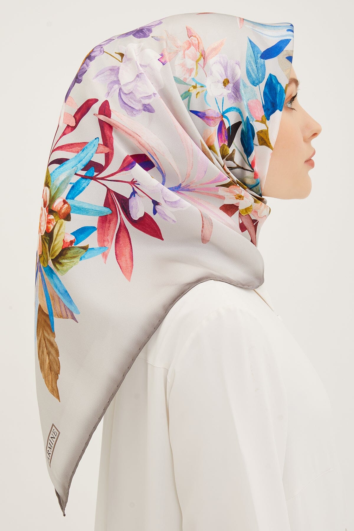 Armine Ayu Floral Silk Scarf #4 Silk Hijabs,Armine Armine 