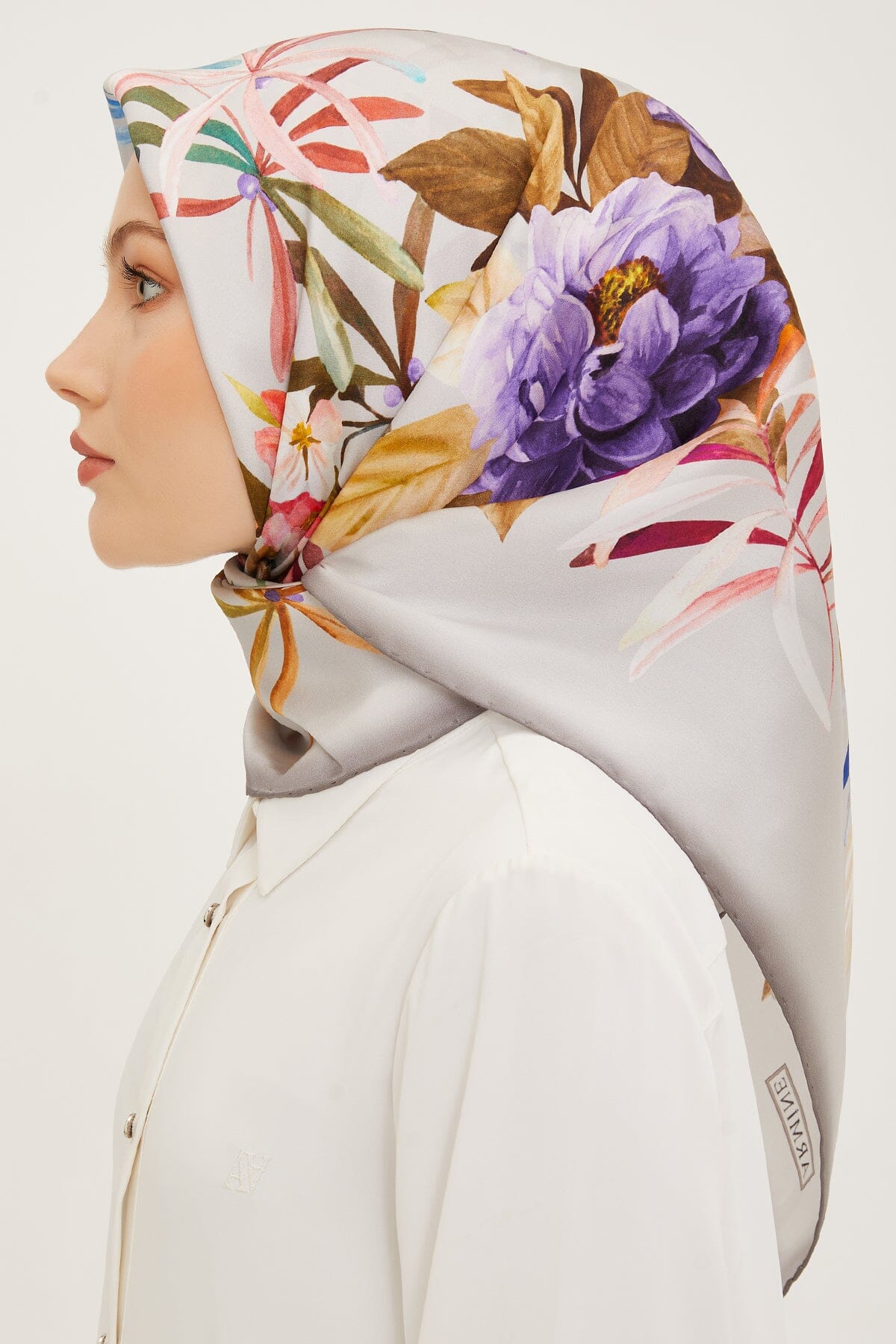 Armine Ayu Floral Silk Scarf #4 Silk Hijabs,Armine Armine 