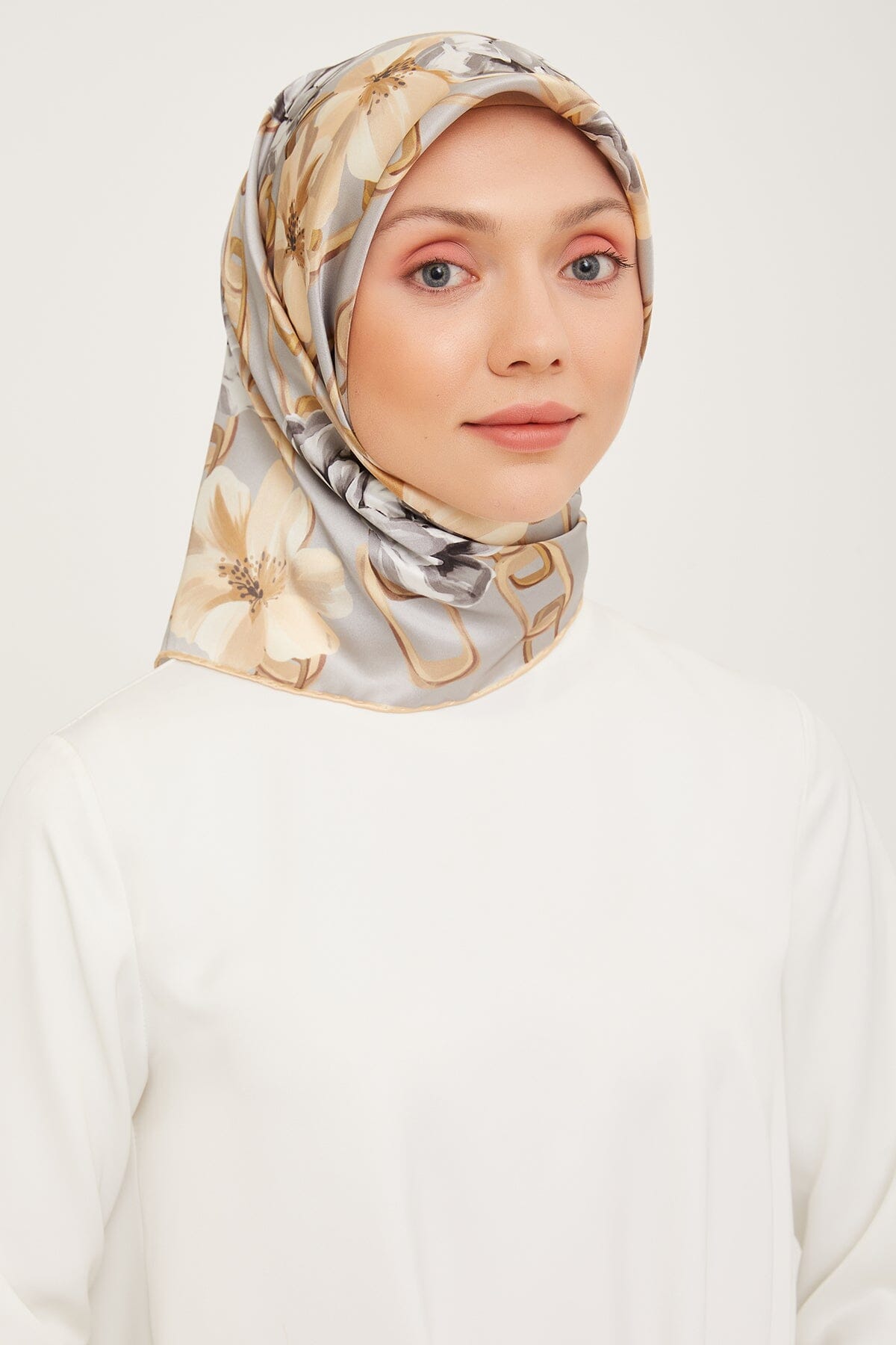 Armine Capella Floral Silk Scarf #19 Silk Hijabs,Armine Armine 