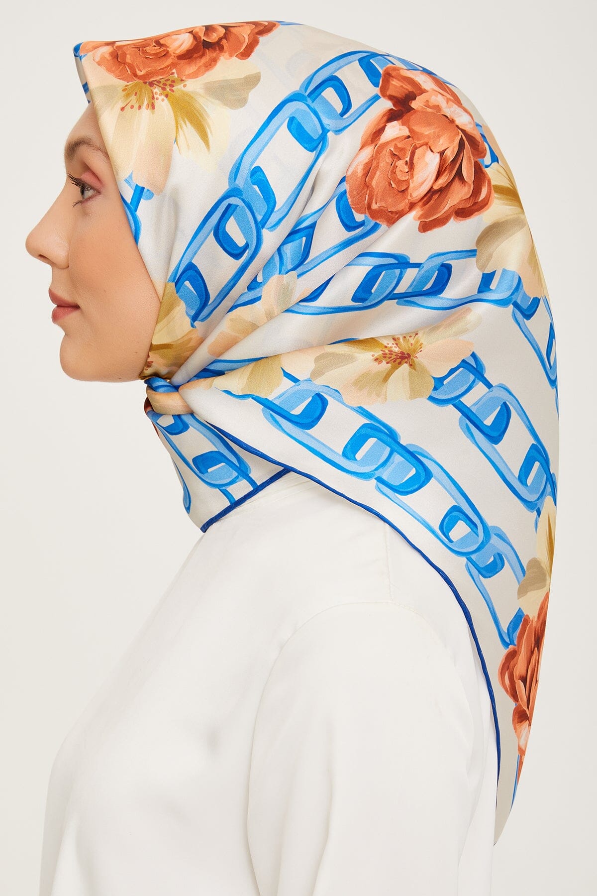 Armine Capella Floral Silk Scarf #56 Silk Hijabs,Armine Armine 