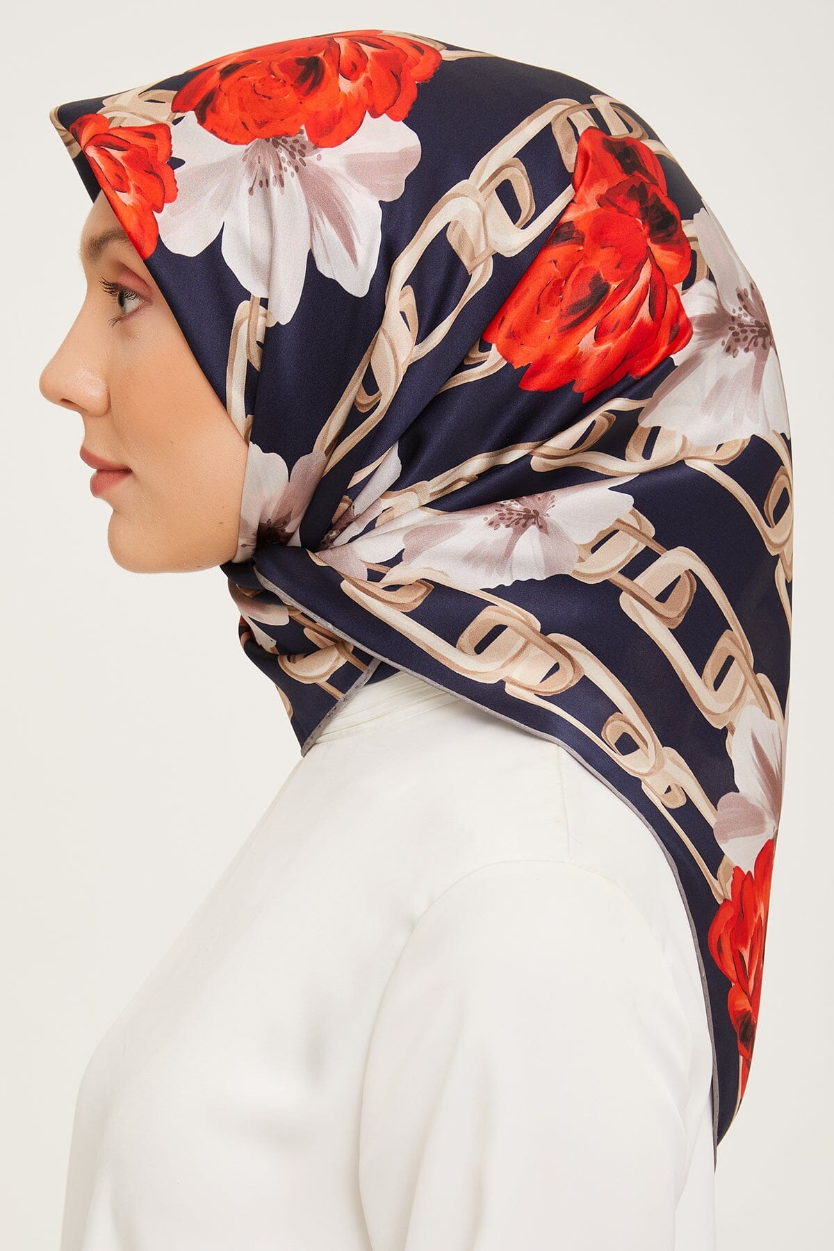 Armine Capella Floral Silk Scarf #57 Silk Hijabs,Armine Armine 