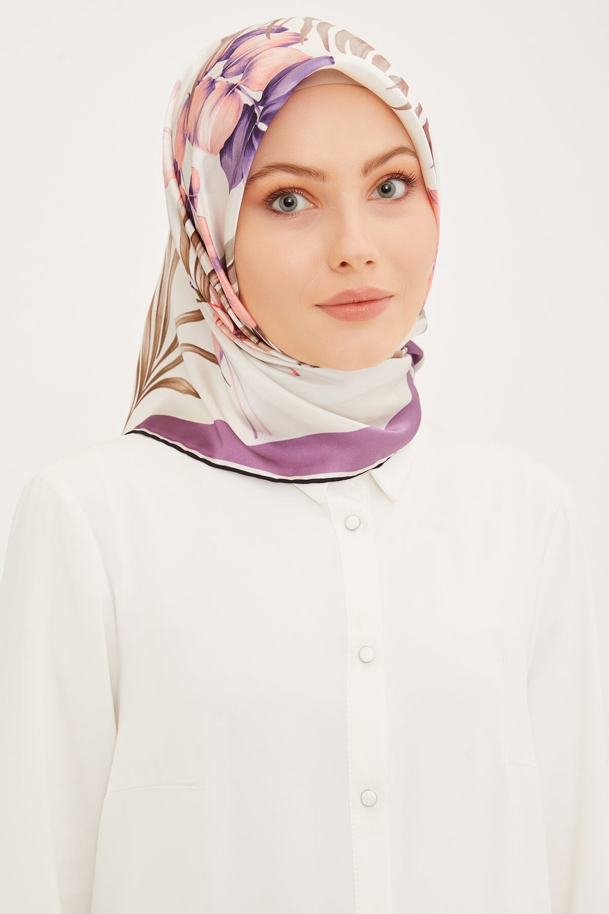 Armine Claris Floral Silk Scarf #35 Silk Hijabs,Armine Armine 