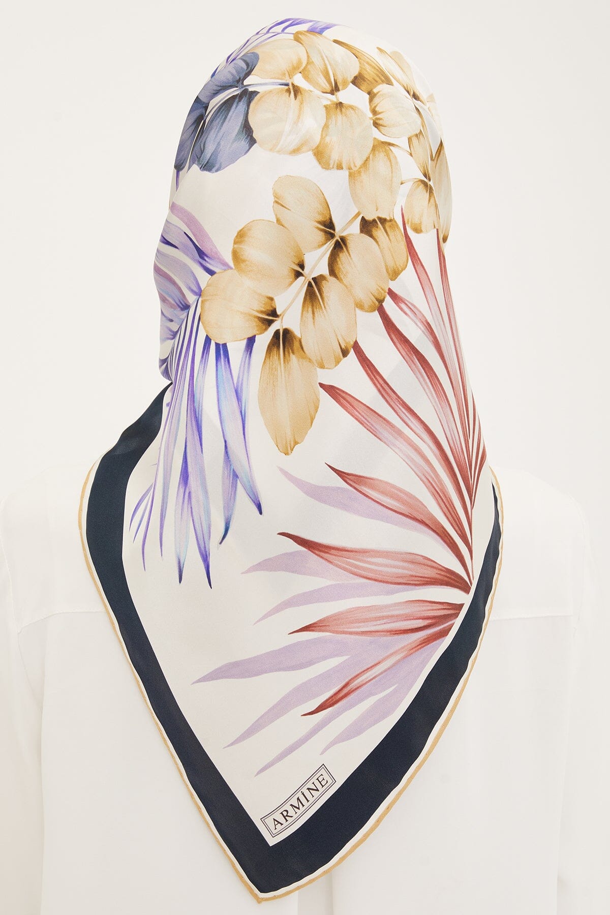 Armine Claris Floral Silk Scarf #52 Silk Hijabs,Armine Armine 