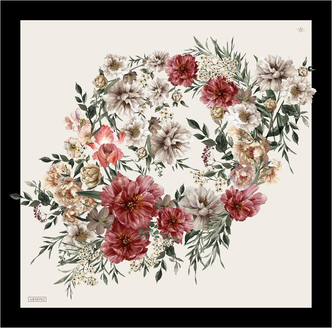 Armine Delia Floral Silk Scarf #2 Silk Hijabs,Armine Armine 