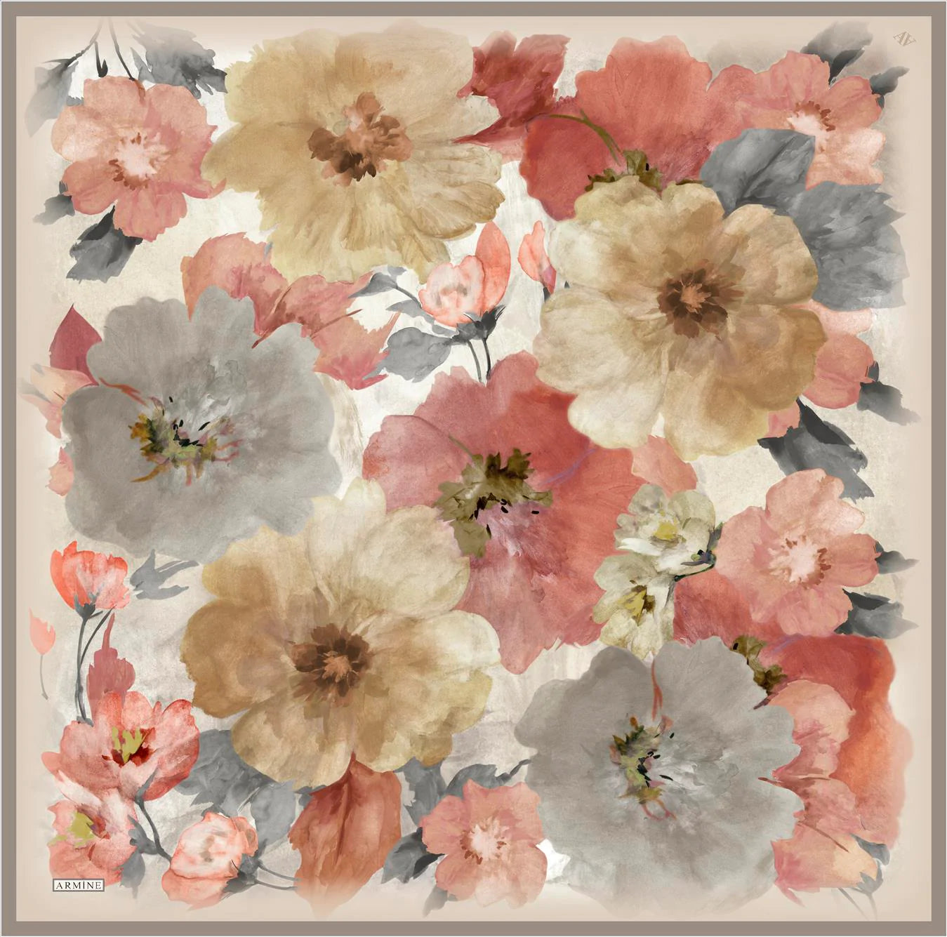 Armine Dreamy Floral Silk Scarf No. 34 Silk Hijabs,Armine Armine 