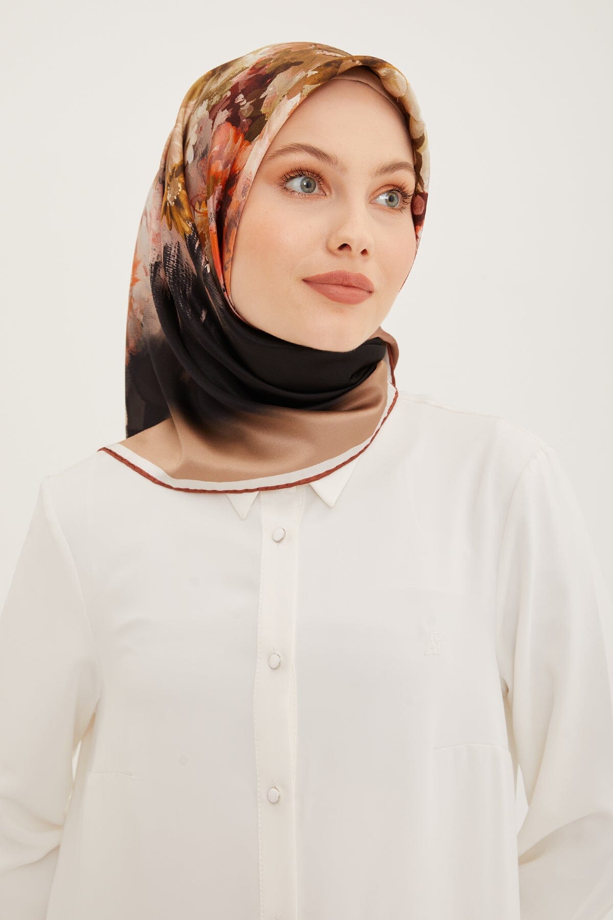 Armine Estella Floral Silk Scarf #3 Silk Hijabs,Armine Armine 