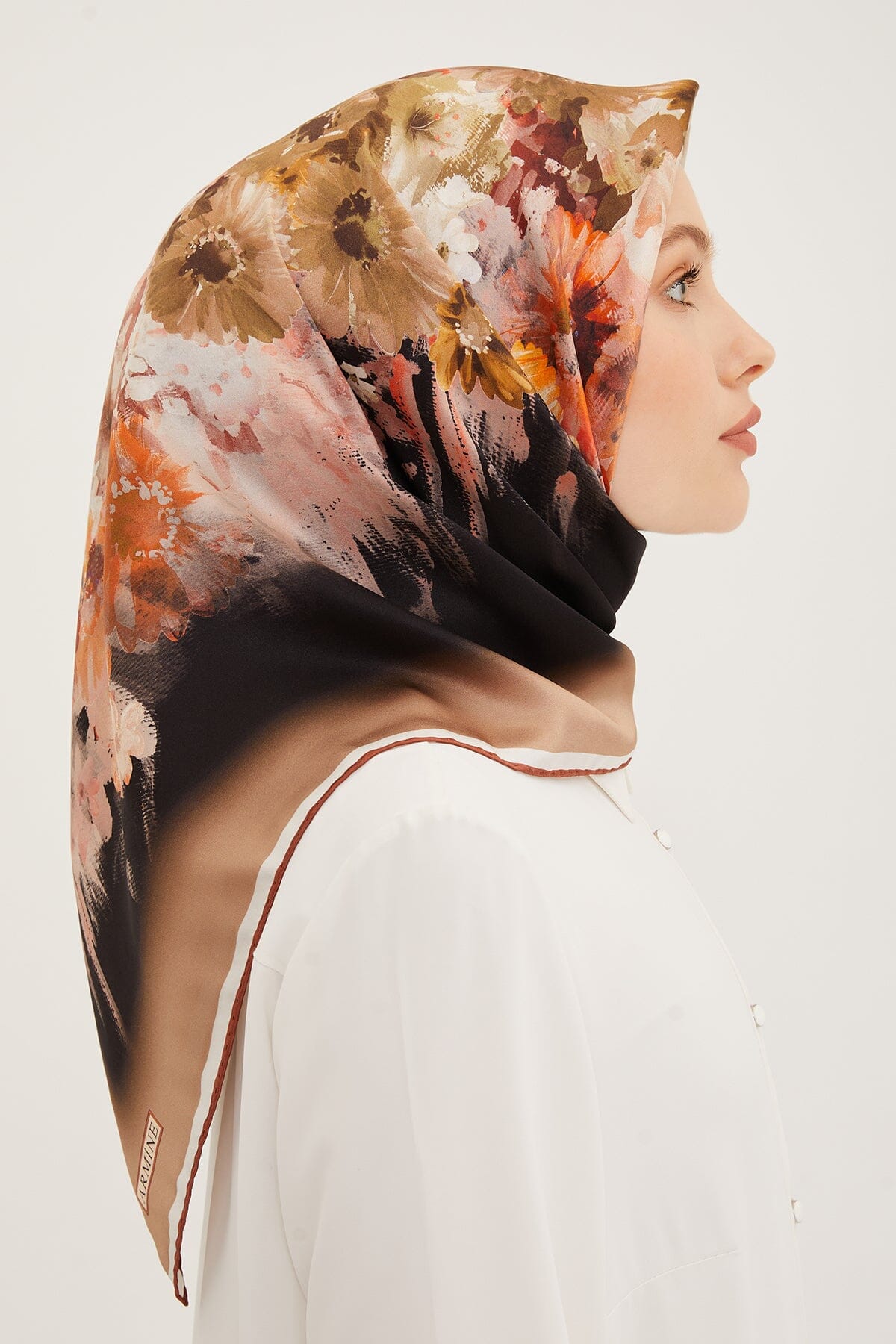 Armine Estella Floral Silk Scarf #3 Silk Hijabs,Armine Armine 
