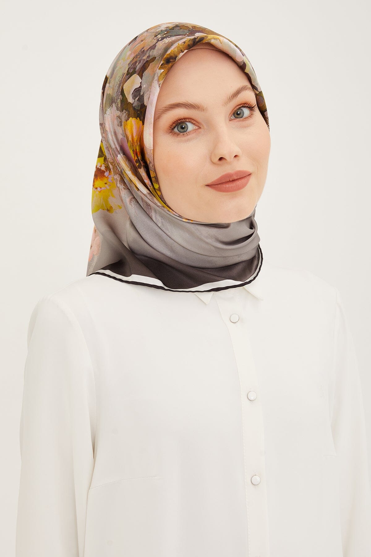 Armine Estella Floral Silk Scarf #55 Silk Hijabs,Armine Armine 