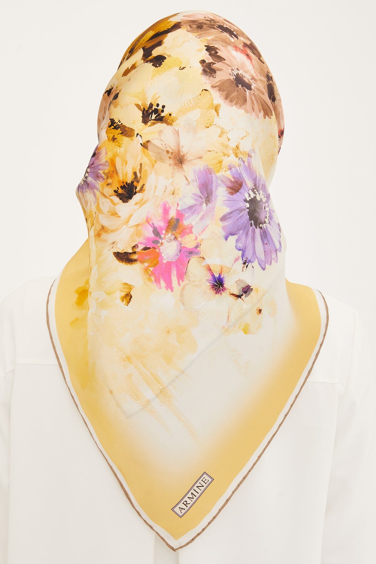 Armine Estella Floral Silk Scarf #6 Silk Hijabs,Armine Armine 