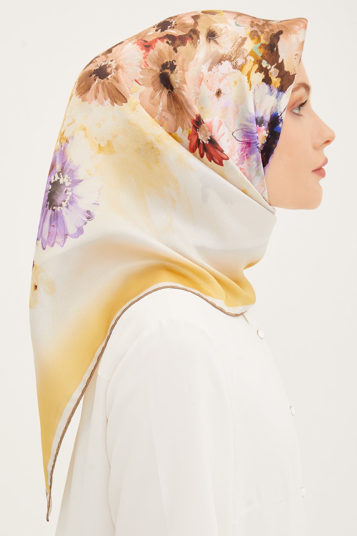 Armine Estella Floral Silk Scarf #6 Silk Hijabs,Armine Armine 