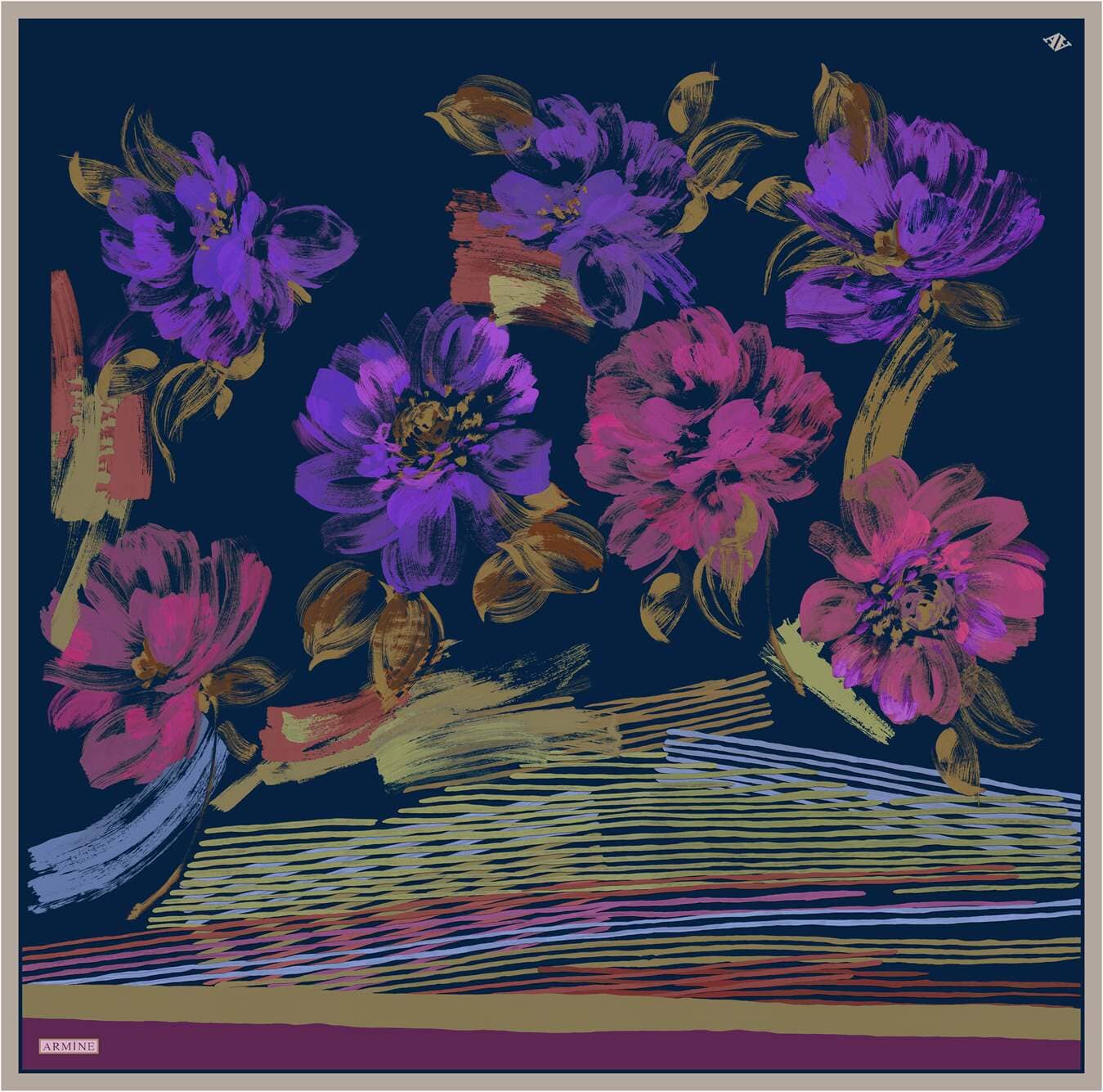 Armine Estelle Floral Silk Scarf #2 Silk Hijabs,Armine Armine 