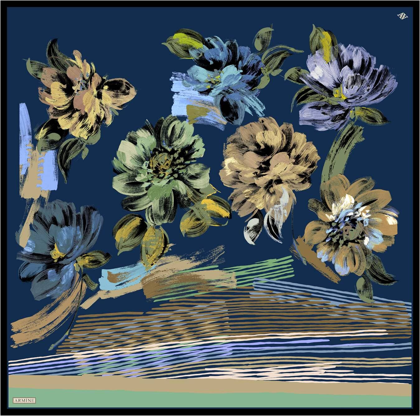 Armine Estelle Floral Silk Scarf #36 Silk Hijabs,Armine Armine 